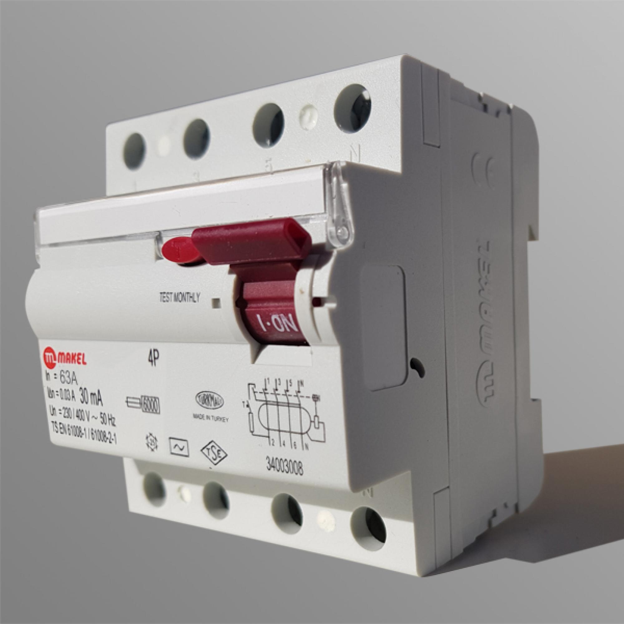 FI Schalter Sicherungsautomat 63 A 4 Polig, 30MA 6KA