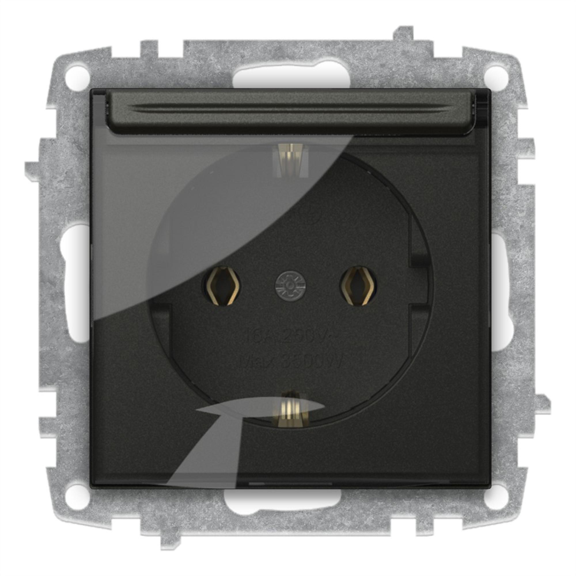 ABDECKSTECKDOSE ( Einsatz + Deckel ) ZENA Anthrazit