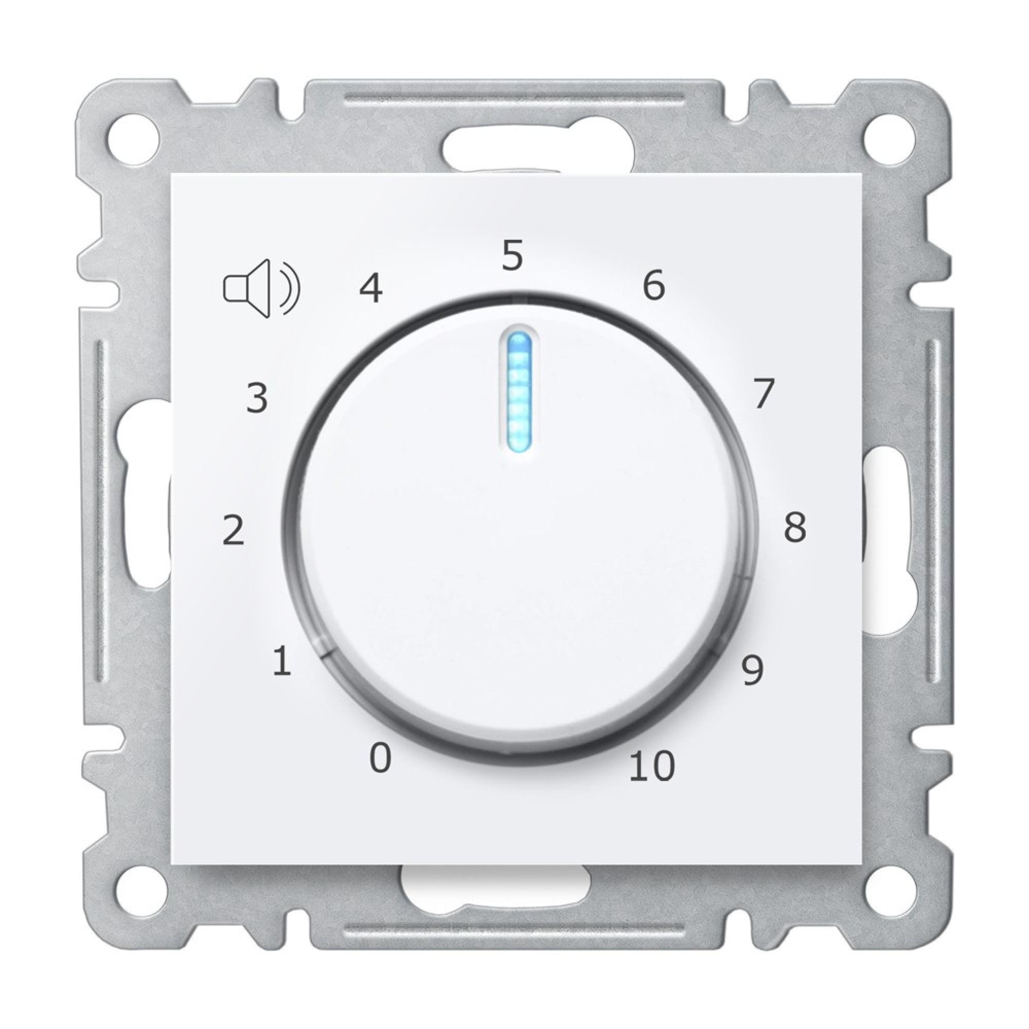 LAUTSPRECHERREGLER 10W ( Einsatz + Drehscheibe ) KAREA Alpinweiss
