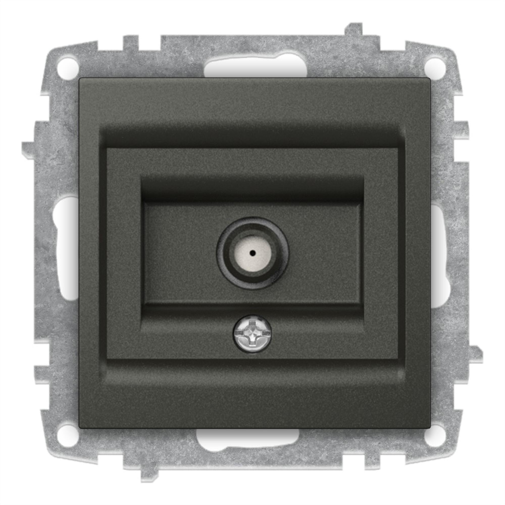 F ANSCHLUSS SAT DOSE END (Einsatz + Deckel) ZENA Anthrazit