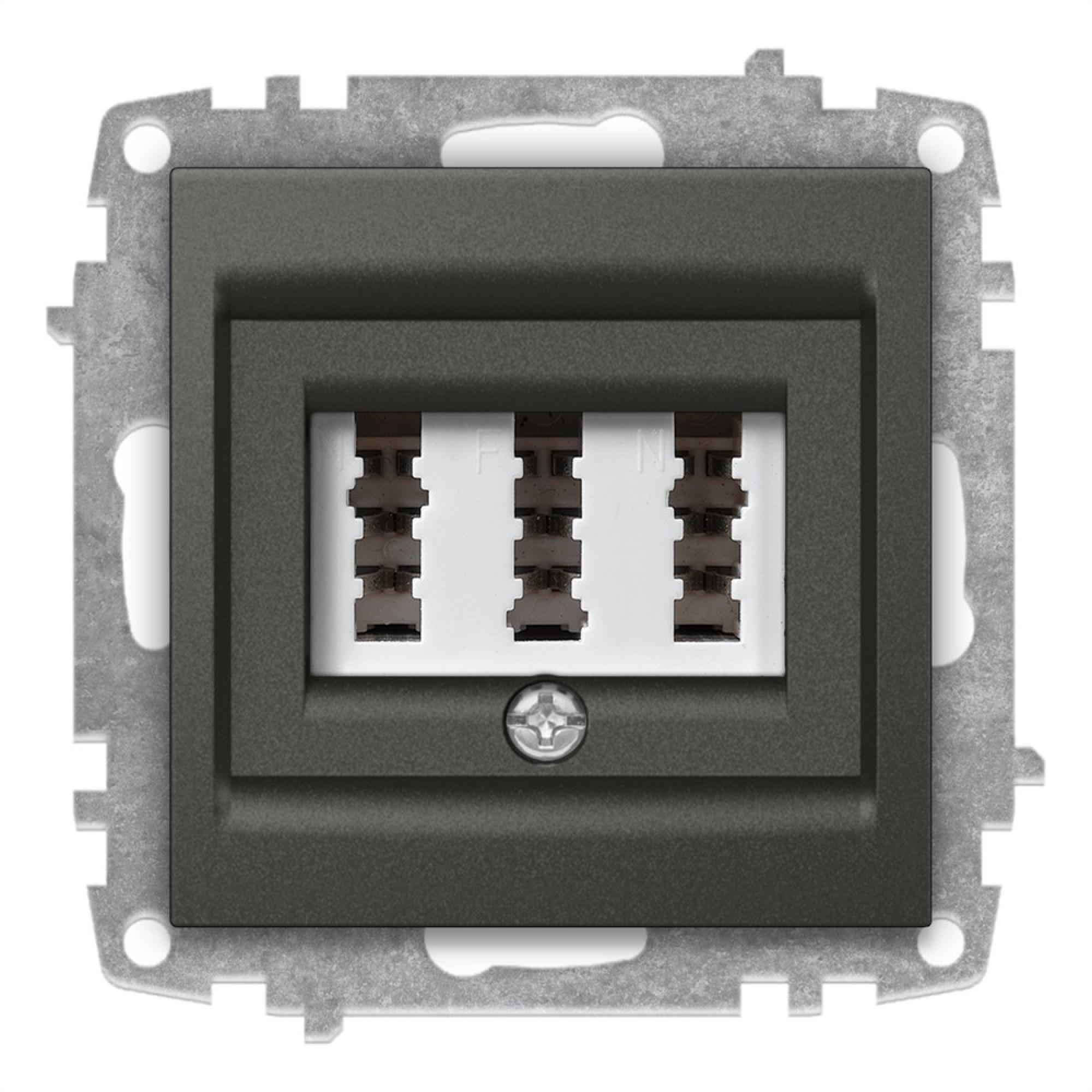 TAE NFN TELEFONDOSE (Einsatz + Deckel) ZENA Anthrazit