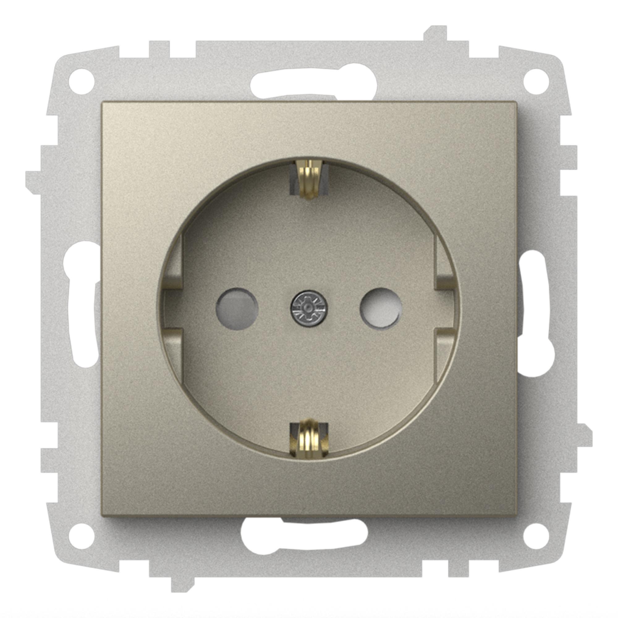 STECKDOSE mit KINDERSICHERUNG (Einsatz + Deckel) ZENA Titanium