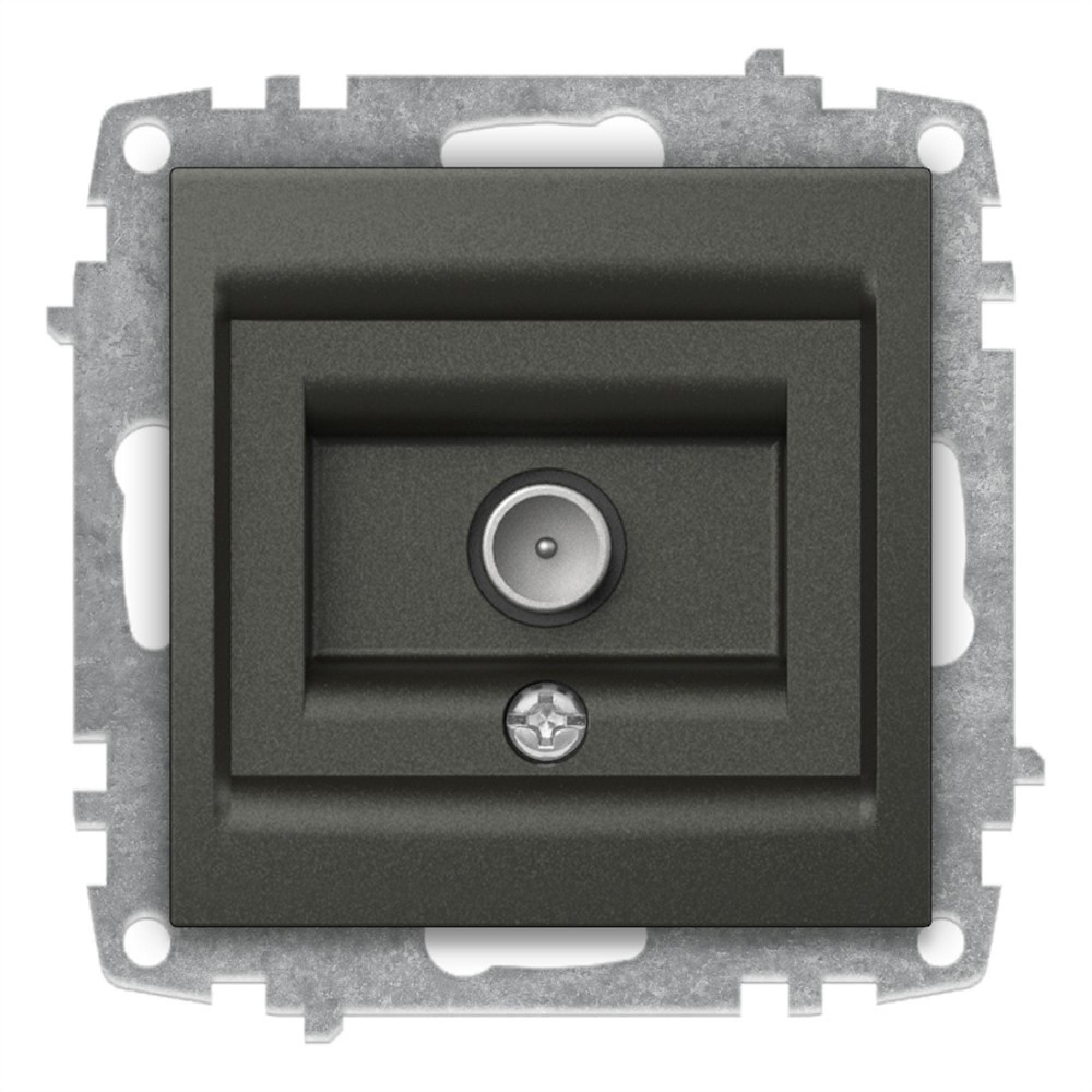 TV DOSE END 1 LOCH (Einsatz + Deckel) ZENA Anthrazit