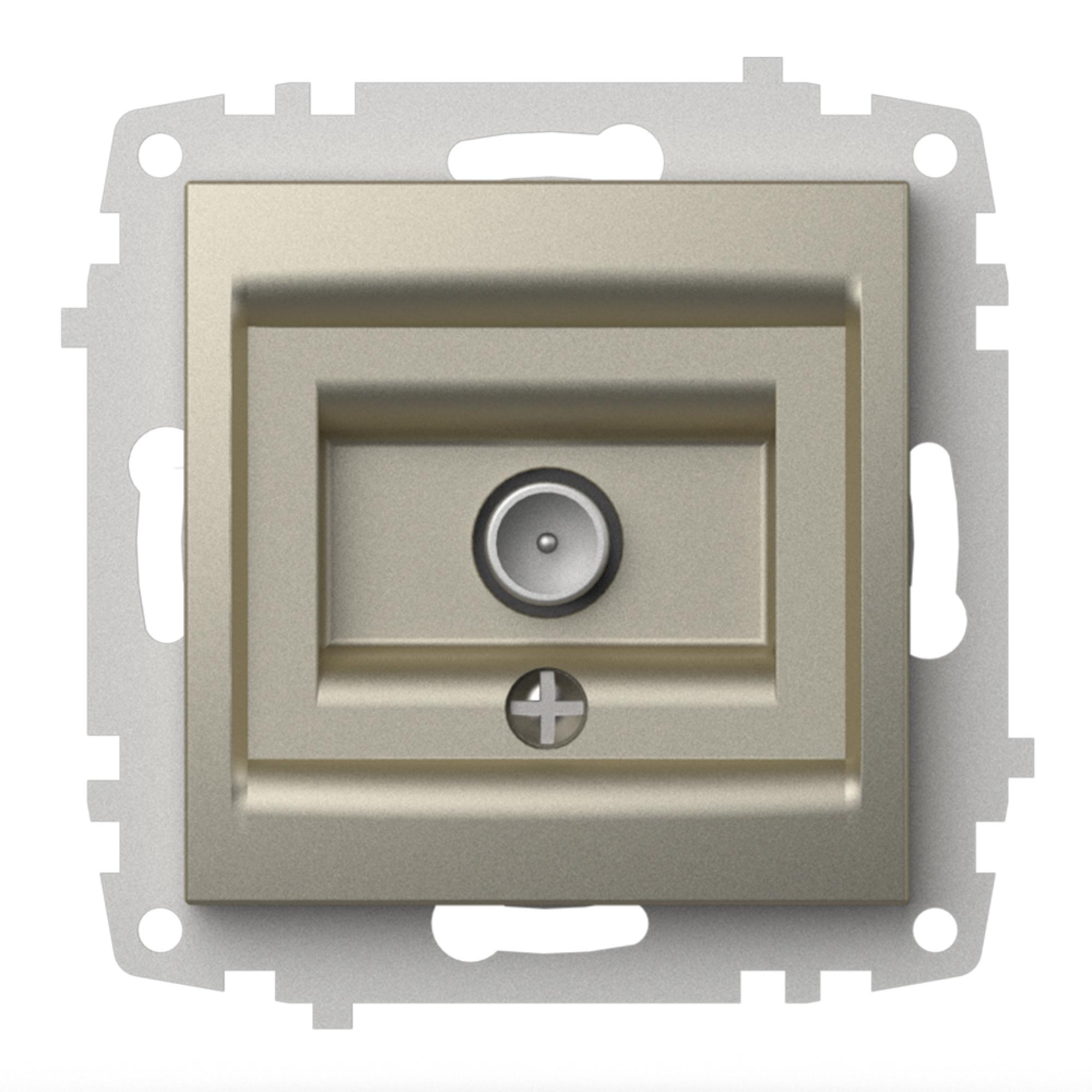 TV DOSE DURCHGANG 1 LOCH (Einsatz + Deckel) ZENA Titanium