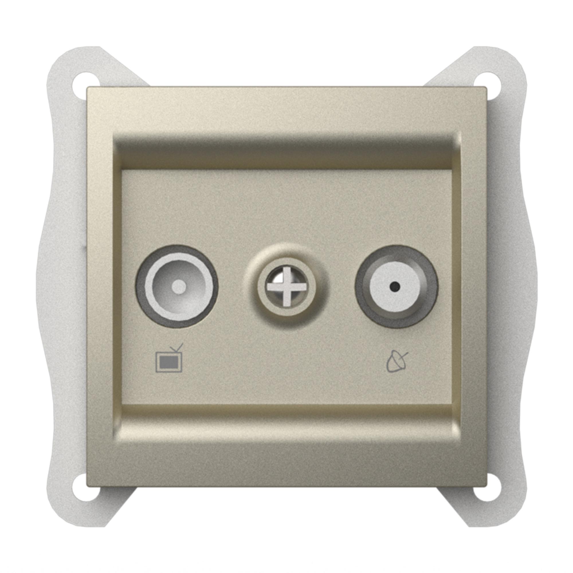 TV SAT DOSE 2 LOCH END (Einsatz + Deckel) ZENA Titanium