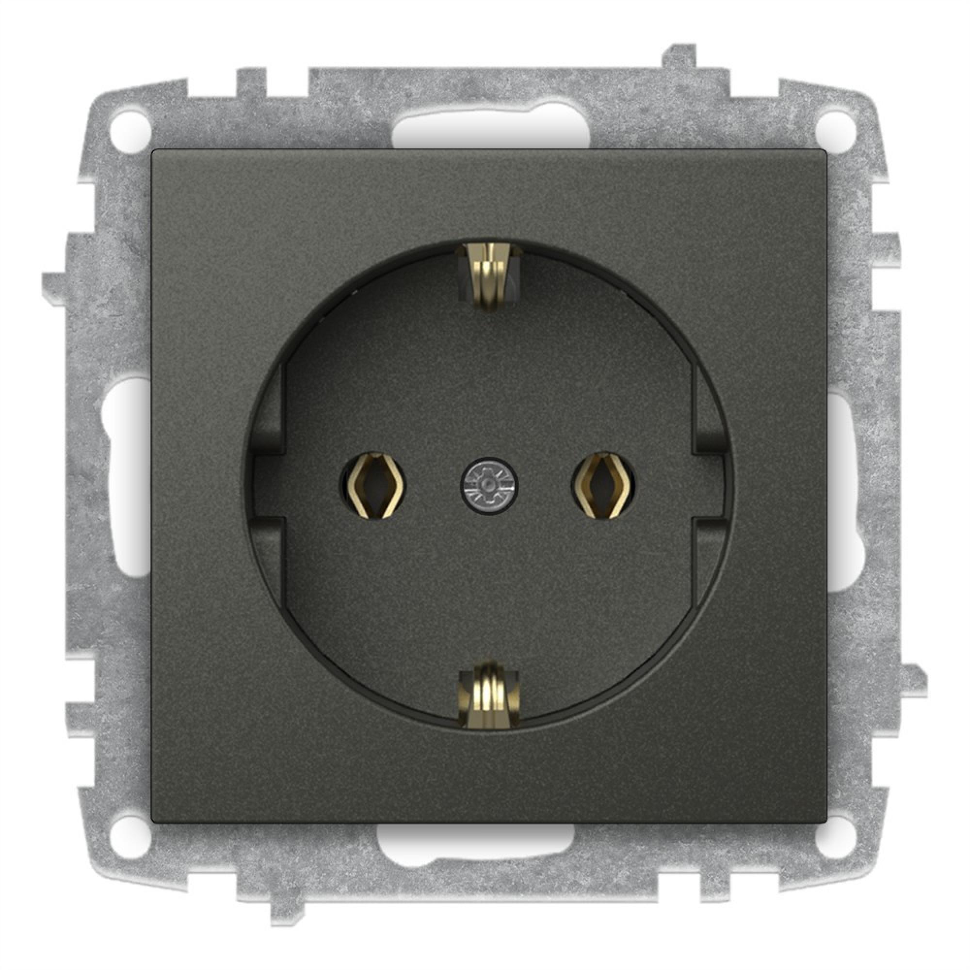 STECKDOSE ( Einsatz + Deckel ) ZENA Anthrazit