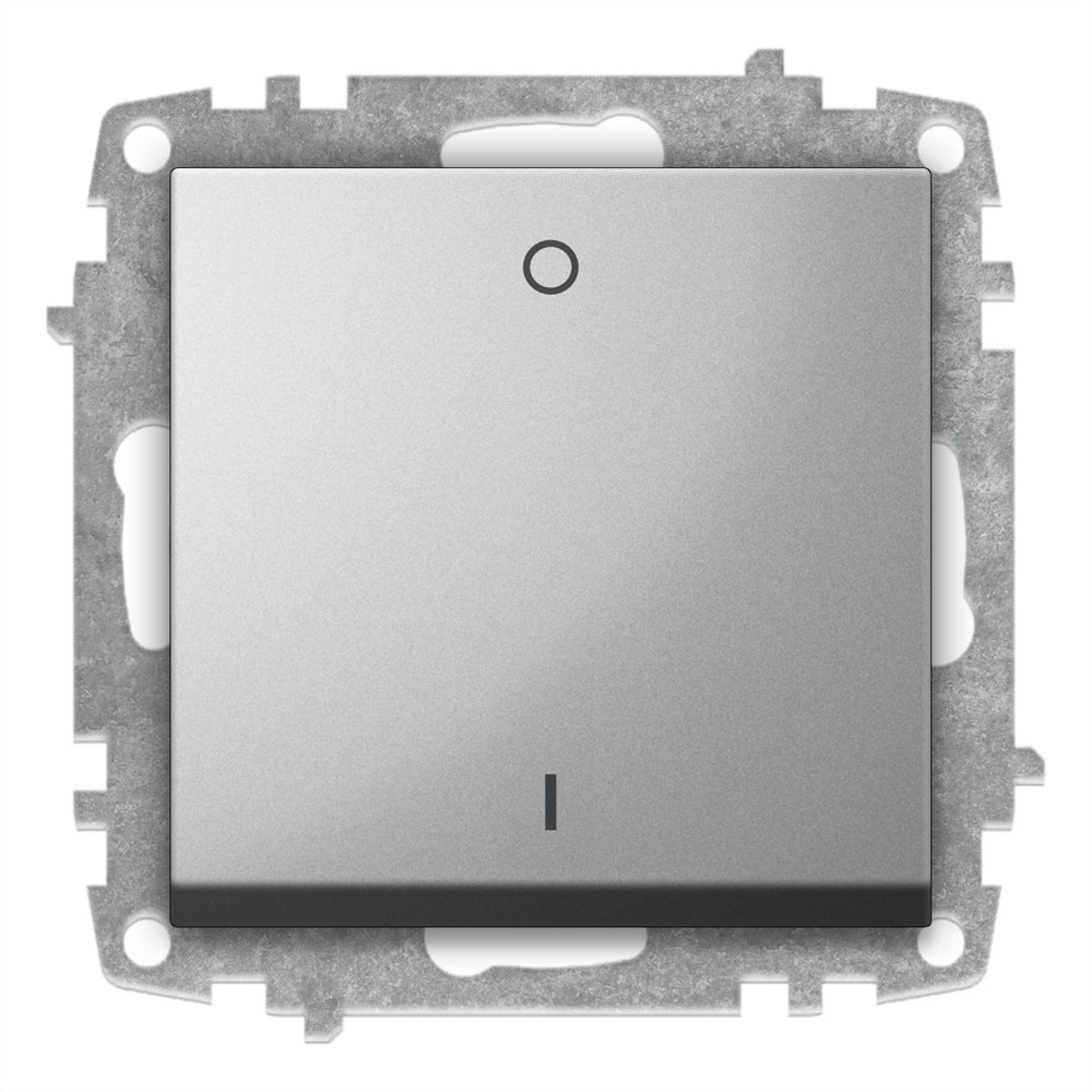 2 POLIGE SCHALTER (Einsatz + Wippe) ZENA Met. Silber