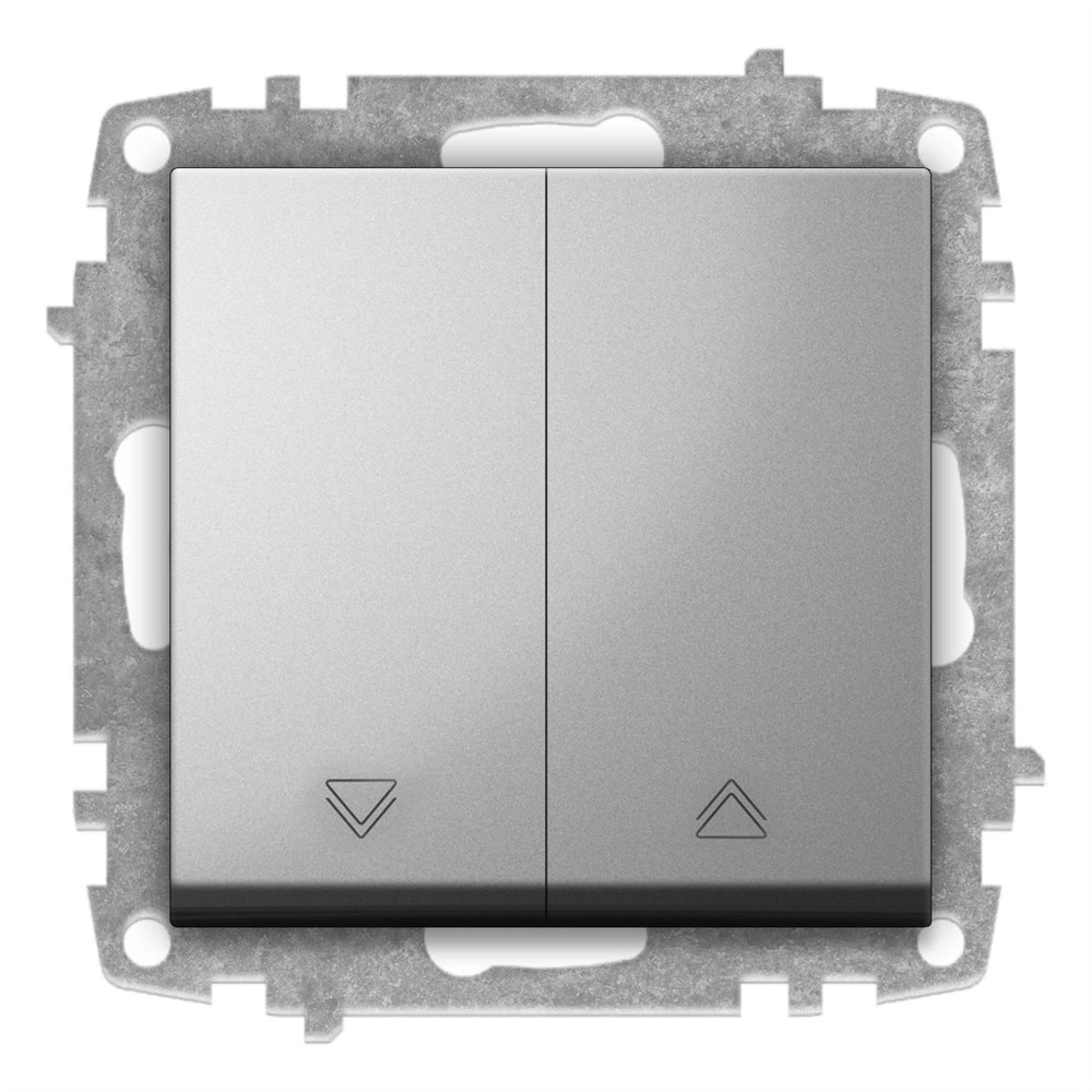 JALOUSIETASTER (Einsatz + Wippe) ZENA Met. Silber