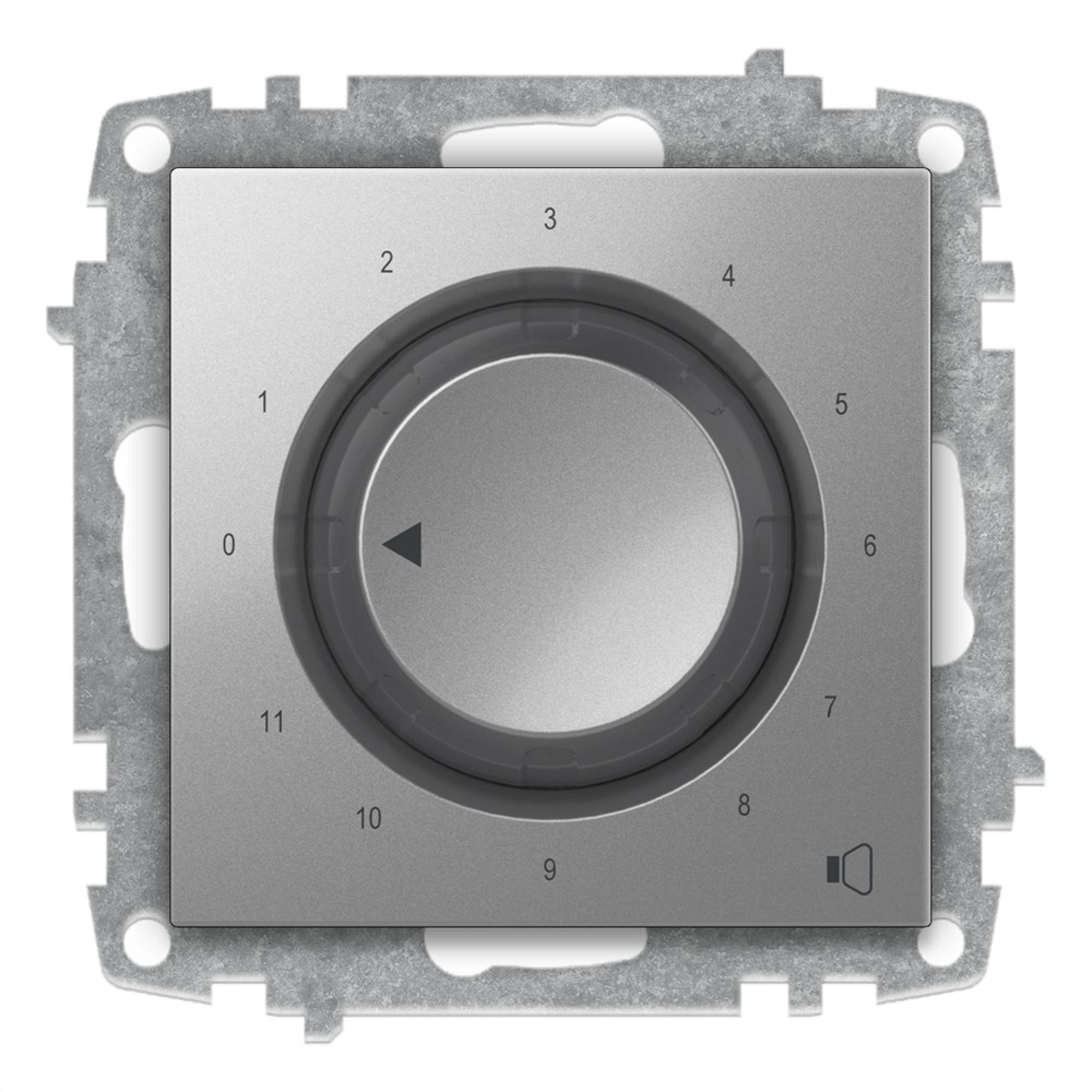 LAUTSPRECHERREGLER (Einsatz + Drehscheibe) ZENA Met. Silber