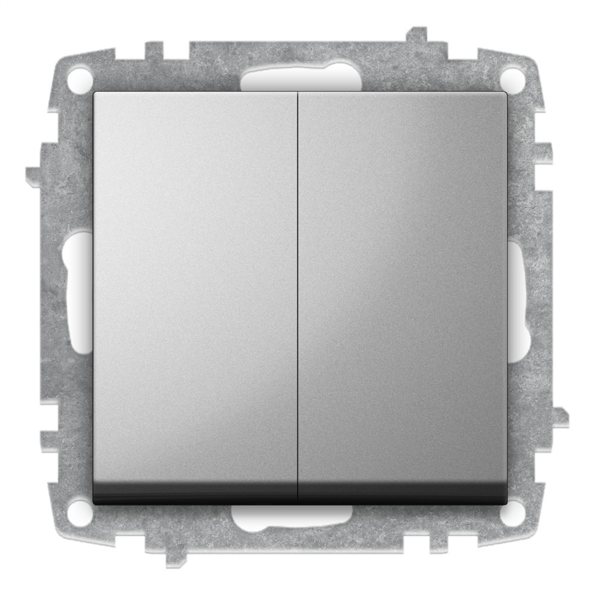 SERIENSCHALTER (Einsatz + Wippe) ZENA Met. Silber