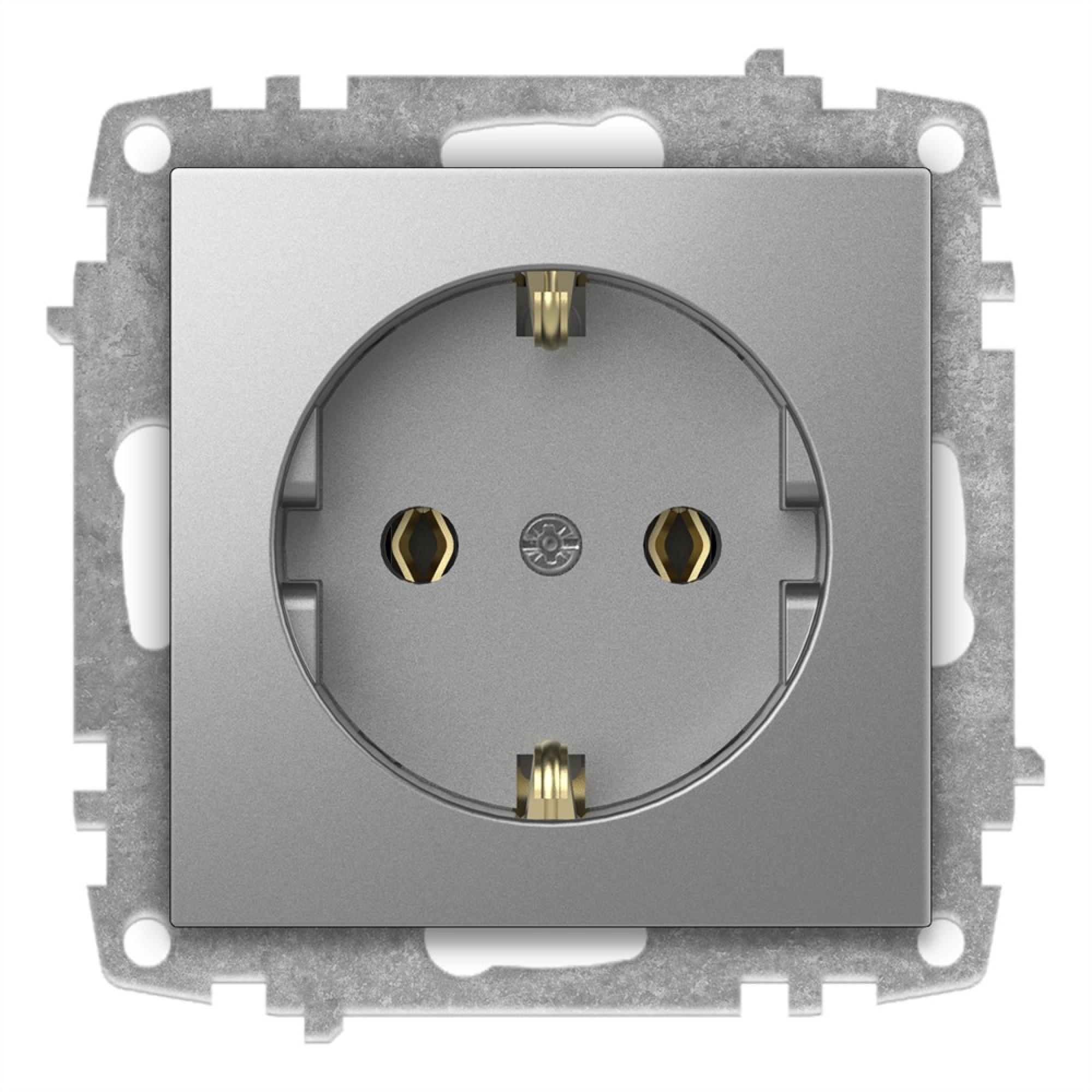 STECKDOSE (Einsatz + Deckel) ZENA Met. Silber