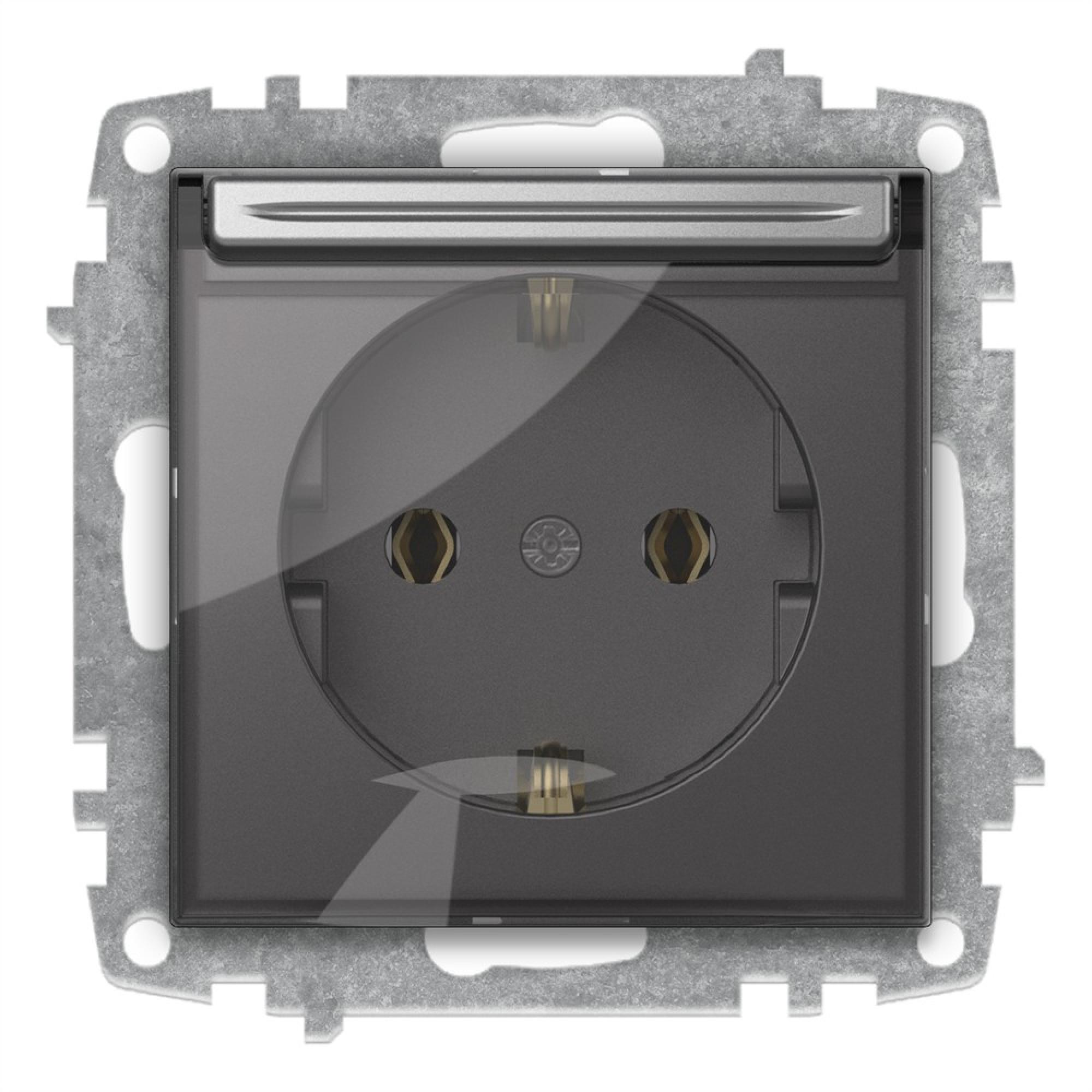 ABDECKSTECKDOSE (Einsatz + Deckel) ZENA Met. Silber