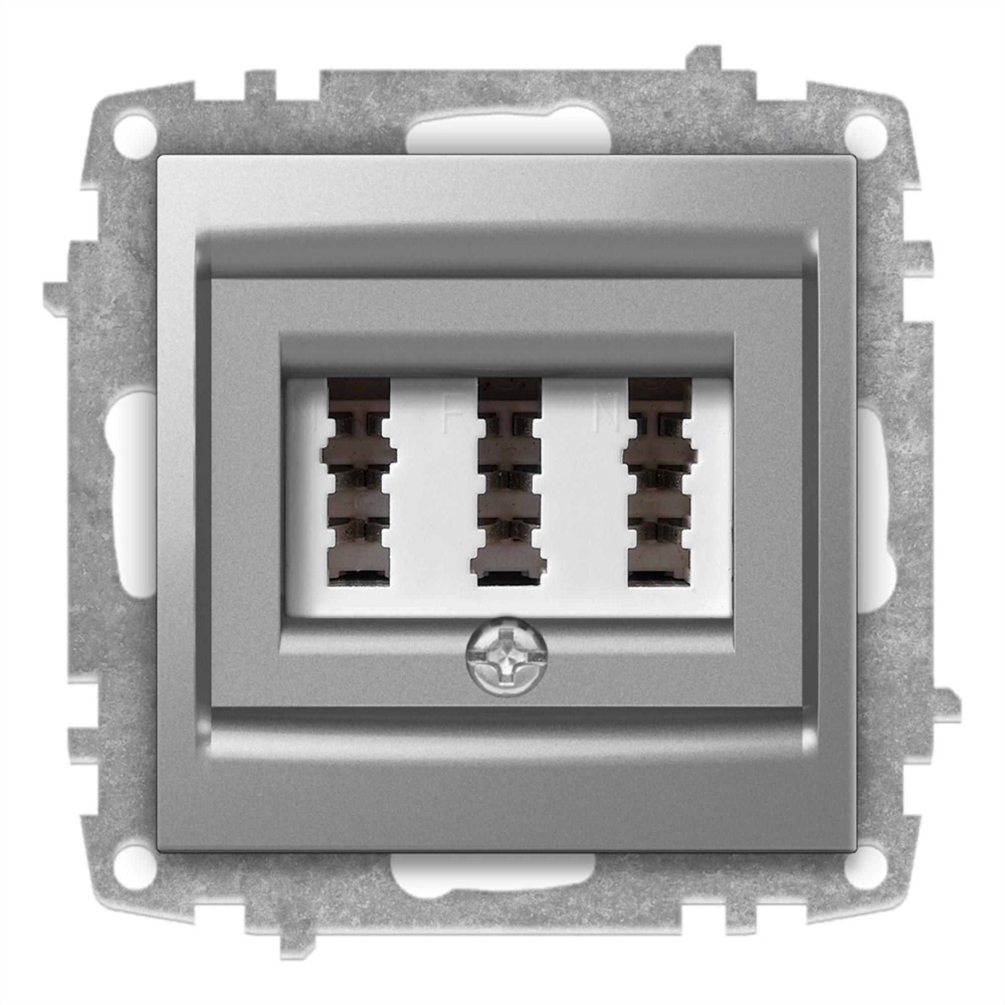 TAE NFN TELEFONDOSE (Einsatz + Deckel) ZENA Met. Silber