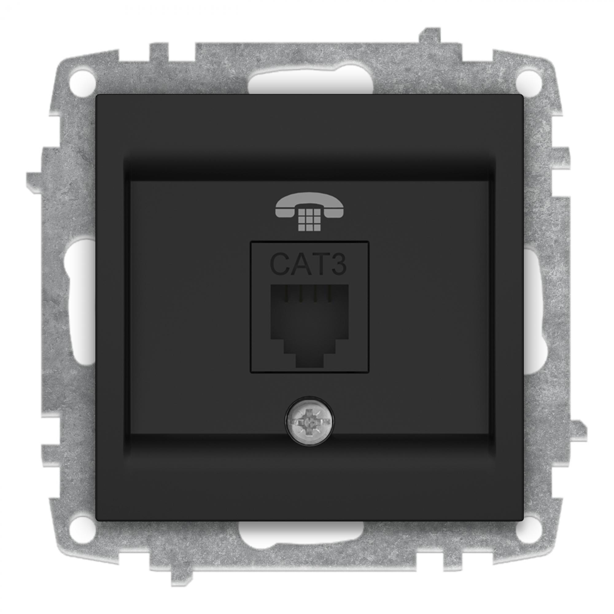 1 FACH WESTERN TELEFONDOSE ( Einsatz + Deckel ) ZENA Vantablack