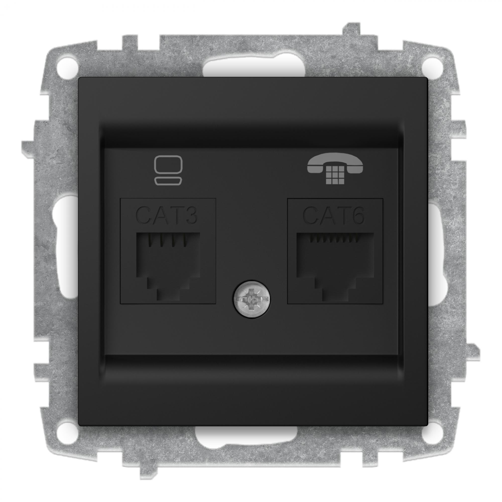 KOMBI ISDN + WESTERN DOSE ( Einsatz + Deckel ) ZENA Vantablack