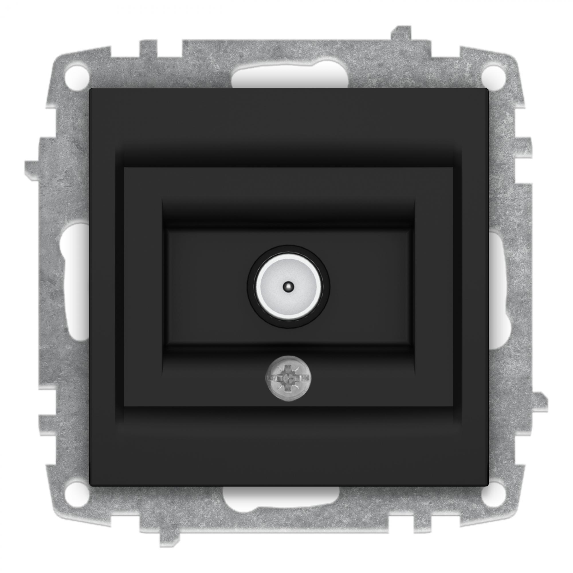 TV DOSE END 1 LOCH (Einsatz + Deckel) ZENA Vantablack