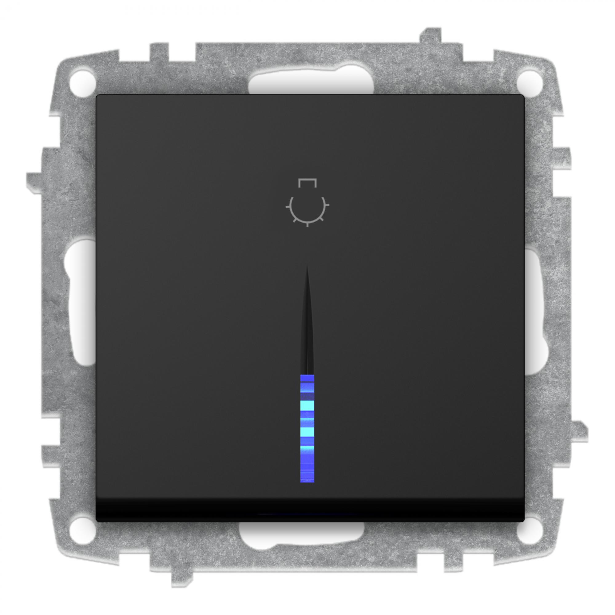 TASTER mit LED (Einsatz + Wippe) ZENA Vantablack