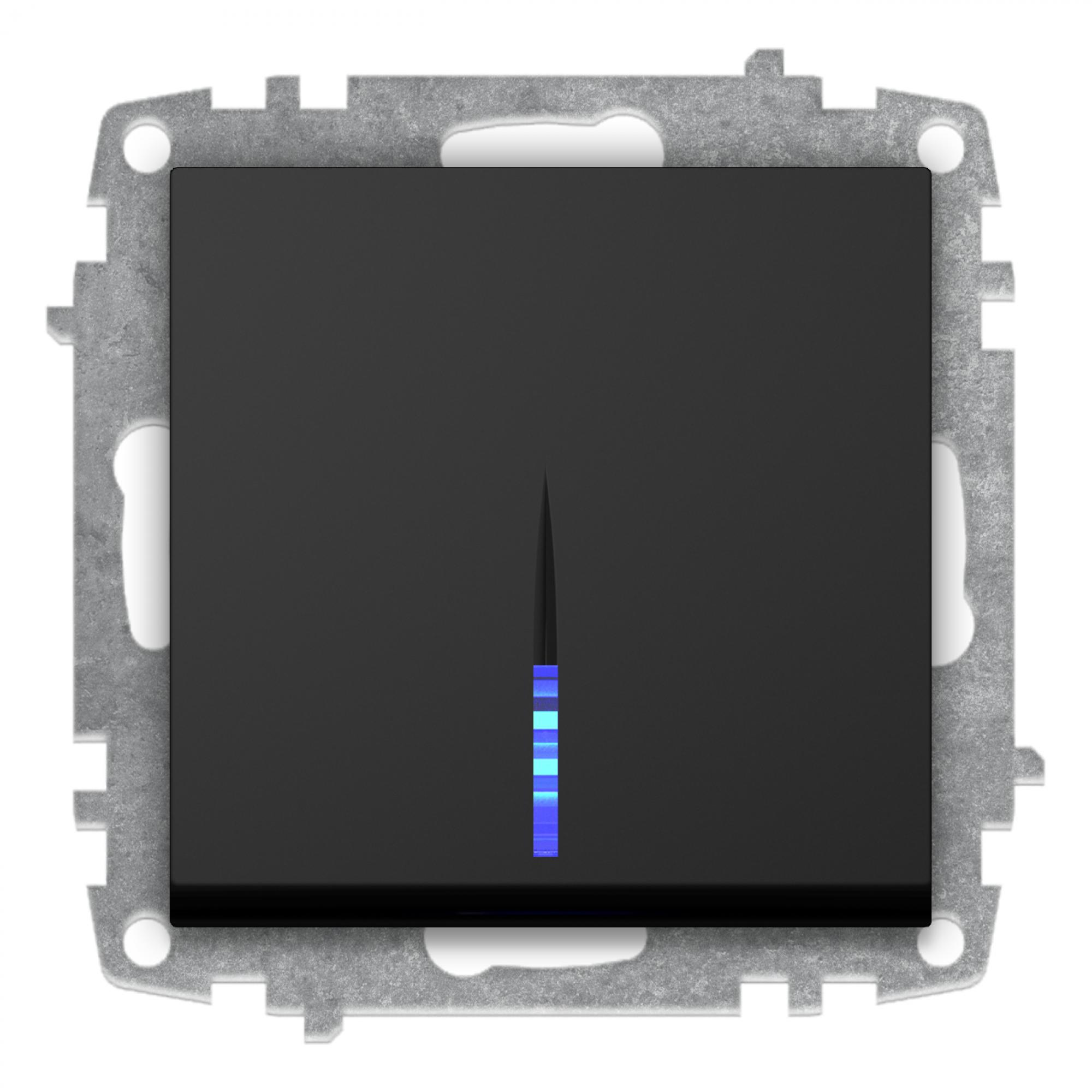 WECHSELSCHALTER mit LED (Einsatz + Wippe) ZENA Vantablack