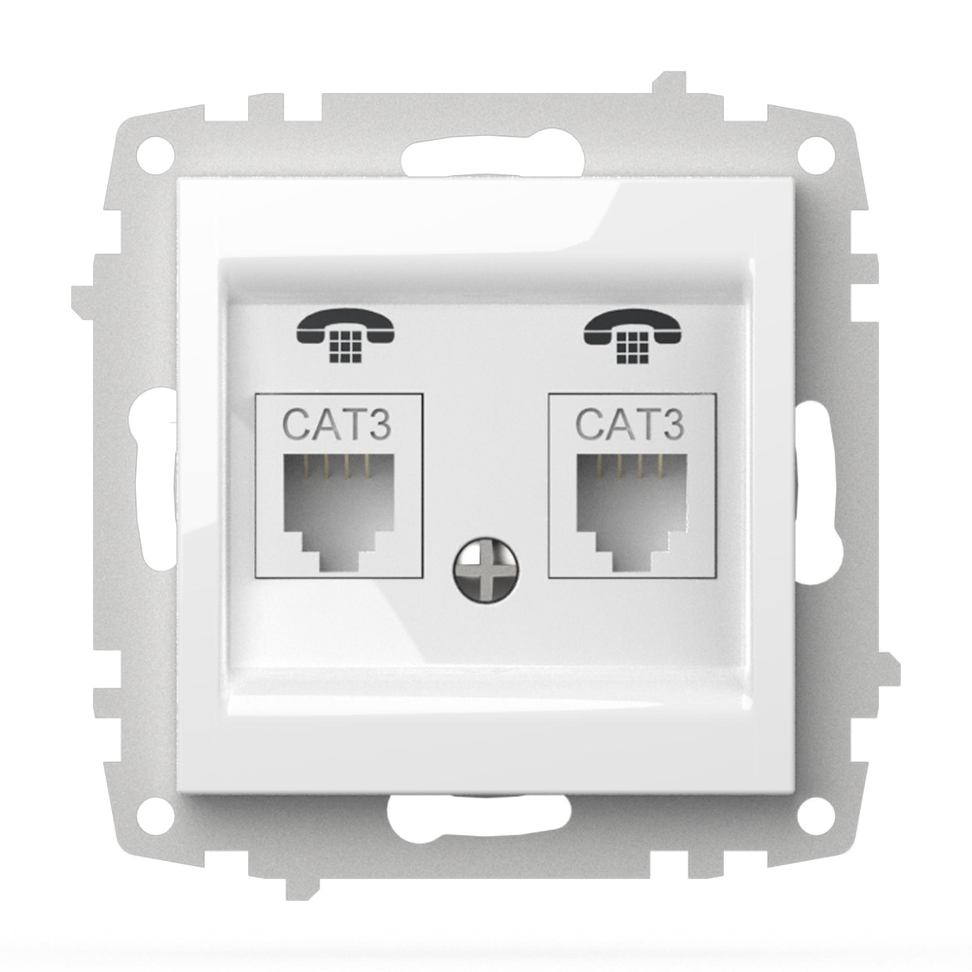 2 FACH WESTERN TELEFONDOSE (Einsatz + Deckel) VEGA Alpinweiss