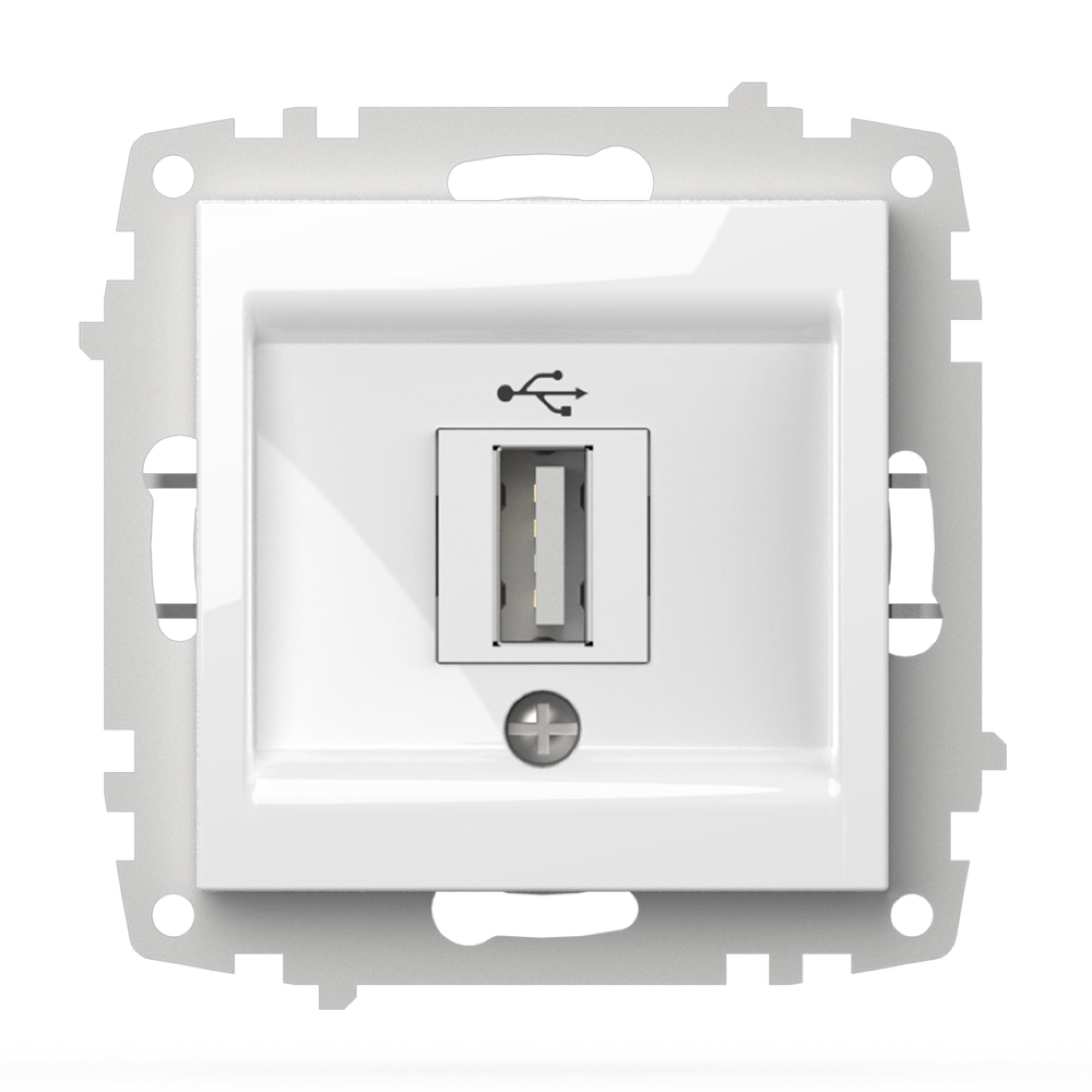 USB UMLEITUNG DOSE (Einsatz + Deckel) ZENA Alpinweiss