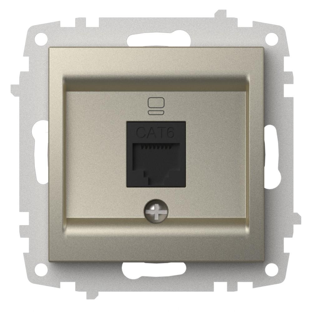 1 FACH ISDN DOSE CAT 6 (Einsatz + Deckel) ZENA Titanium