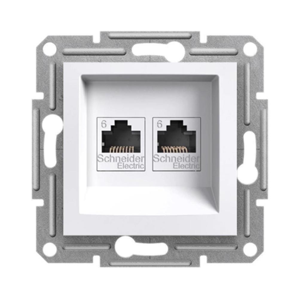 2 F ISDNDOSE-RJ45-CAT6 OHNE RAHMEN ASFORA WEISS