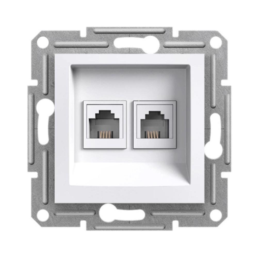 2 FACH WESTERN TELEFONDOSE OHNE RAHMEN ASFORA WEISS