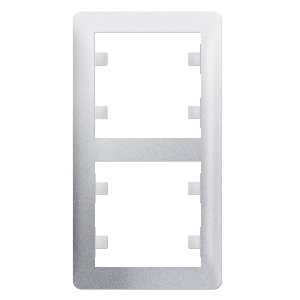 2 Fachrahmen Senkrecht ( Vertikal ) LUNIS Met. Silber