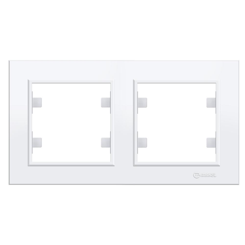 2 Fachrahmen WAAGERECHT ( Horizontal ) KAREA Alpinweiss