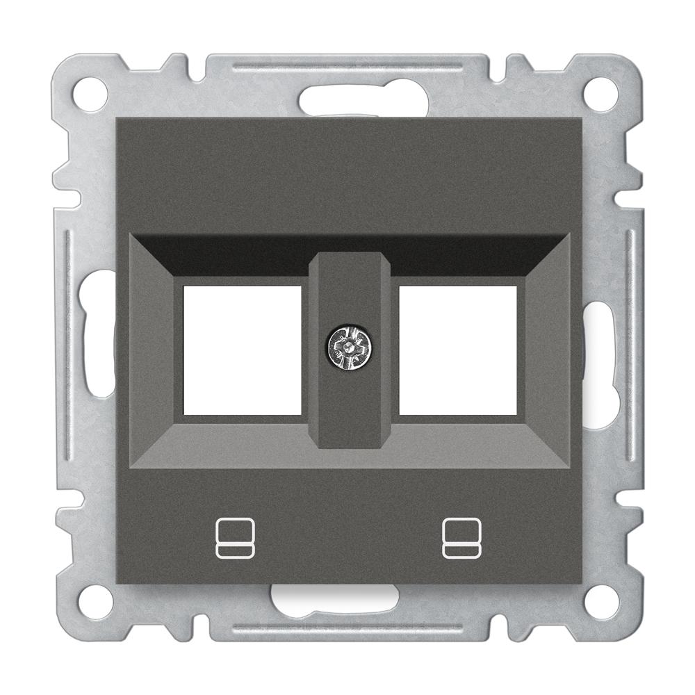 NETZWERK DOSE LEER ( Einsatz + Deckel ) KAREA Anthrazit