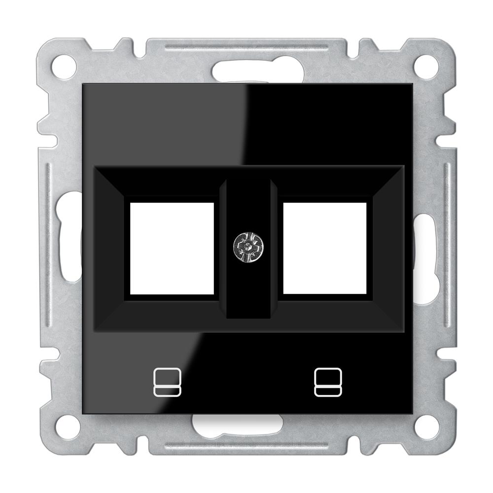 NETZWERK DOSE LEER ( Einsatz + Deckel ) LUNIS Schwarz