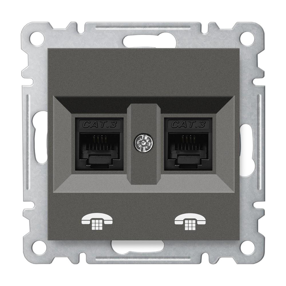 2 FACH WESTERN TELEFONDOSE ( Einsatz + Deckel ) KAREA Anthrazit