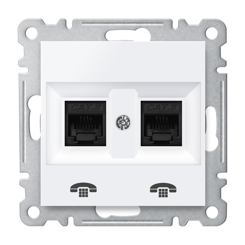 2 FACH WESTERN TELEFONDOSE ( Einsatz + Deckel ) KAREA Alpinweiss