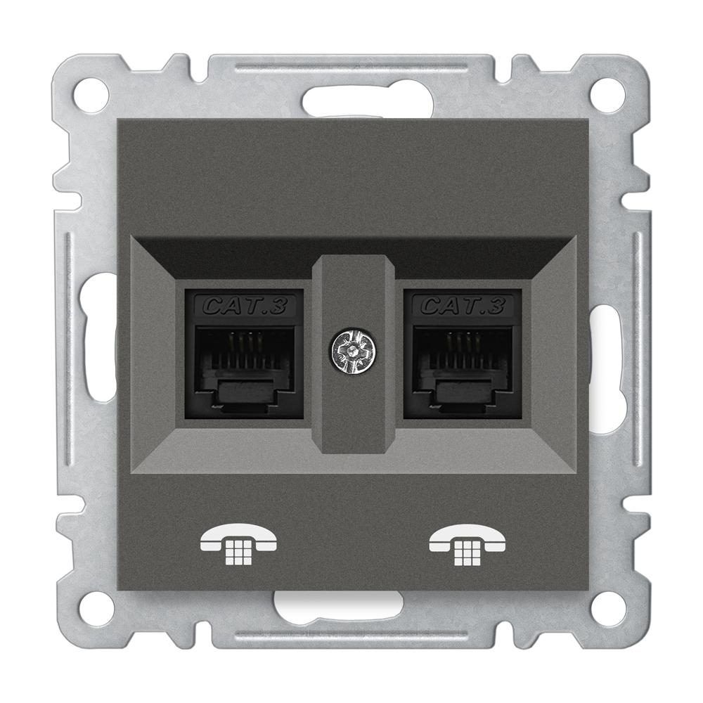 2 FACH WESTERN TELEFONDOSE ( Einsatz + Deckel ) LUNIS Anthrazit