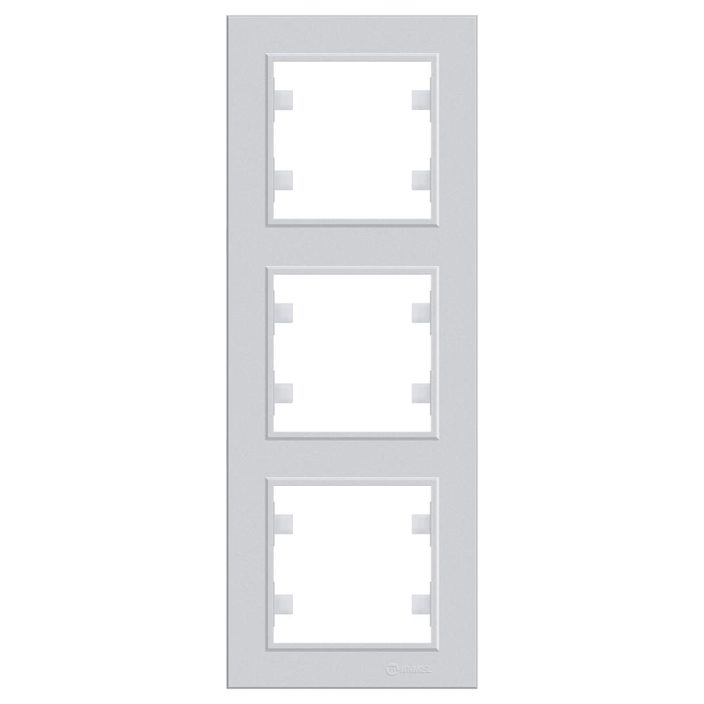 3 Fachrahmen Senkrecht ( Vertikal ) KAREA Met. Silber