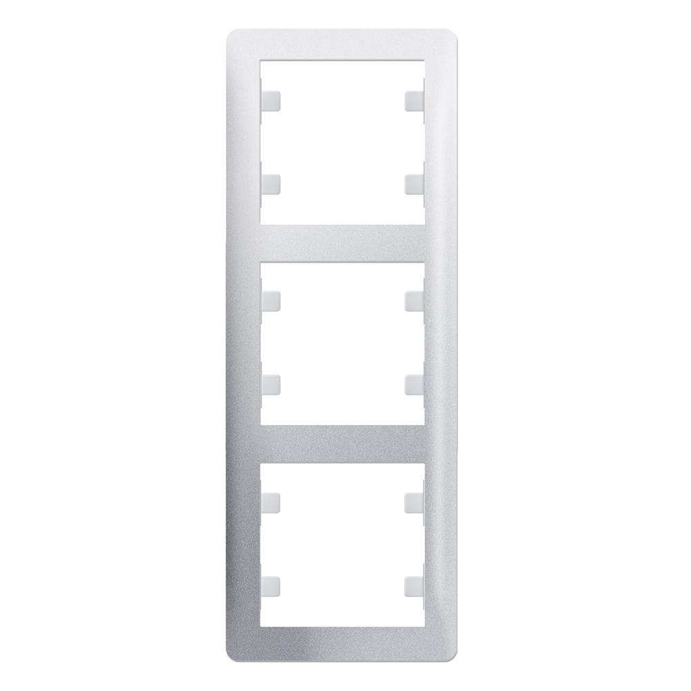 3 Fachrahmen Senkrecht ( Vertikal ) LUNIS Met. Silber