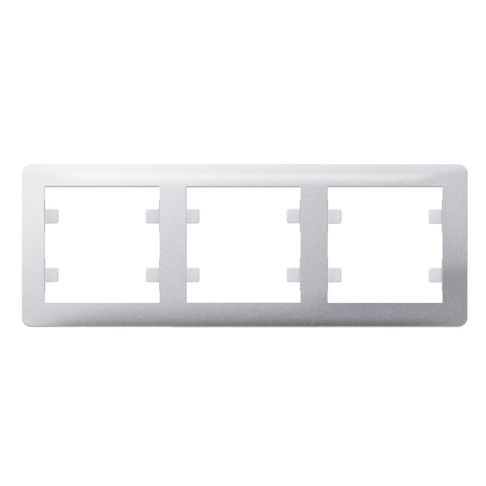 3 Fachrahmen Waagerecht ( Horizontal ) LUNIS Met. Silber