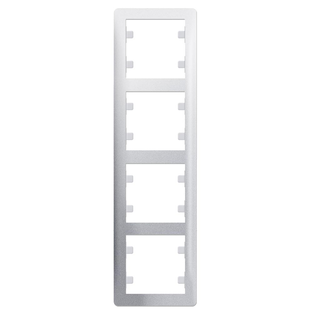 4 Fachrahmen Senkrecht ( Vertikal ) LUNIS Met. Silber