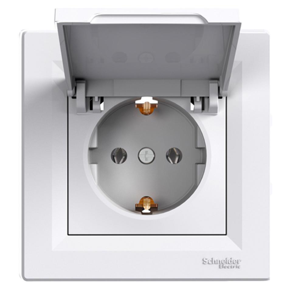 FEUCHTRAUMSTECKDOSE IP44 UNTERPUTZ KOMPLETT ASFORA WEISS