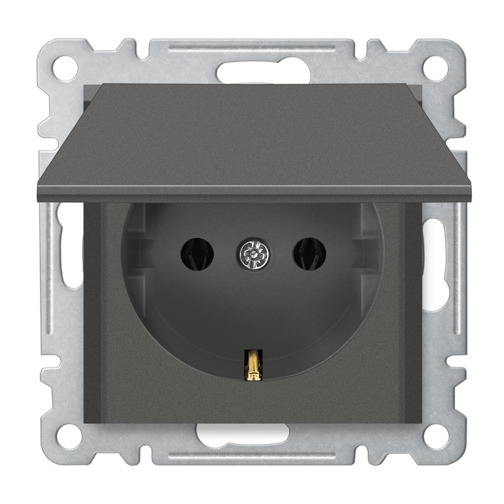 ABDECKSTECKDOSE ( Einsatz + Deckel ) LUNIS Anthrazit