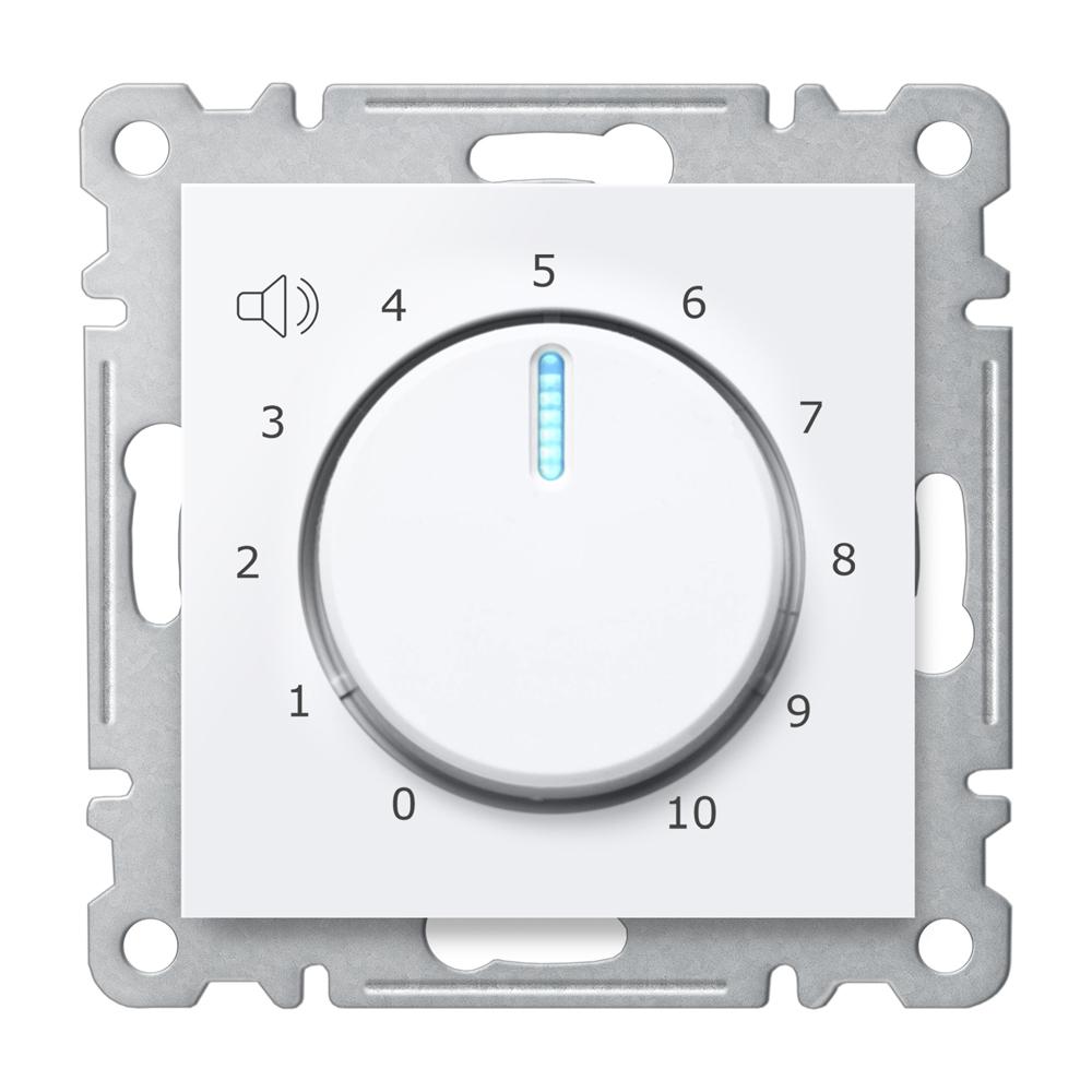 LAUTSPRECHERREGLER 10W ( Einsatz + Drehscheibe ) KAREA Alpinweiss