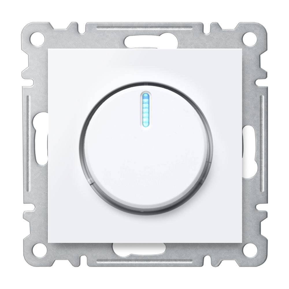 DREHDIMMER 600W ( Einsatz + Drehscheibe ) LUNIS Alpinweiss