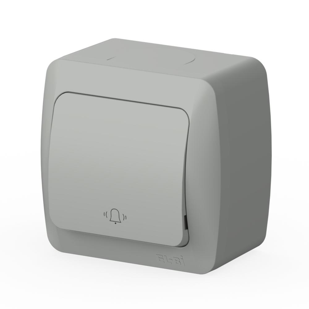 Klingeltaster Aufputz IP54 Feuchtraum – Grau – EVA