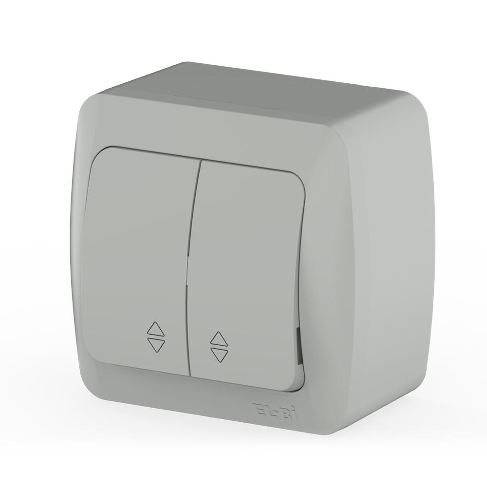 Serienwechselschalter Aufputz IP54 Feuchtraum – Grau – EVA