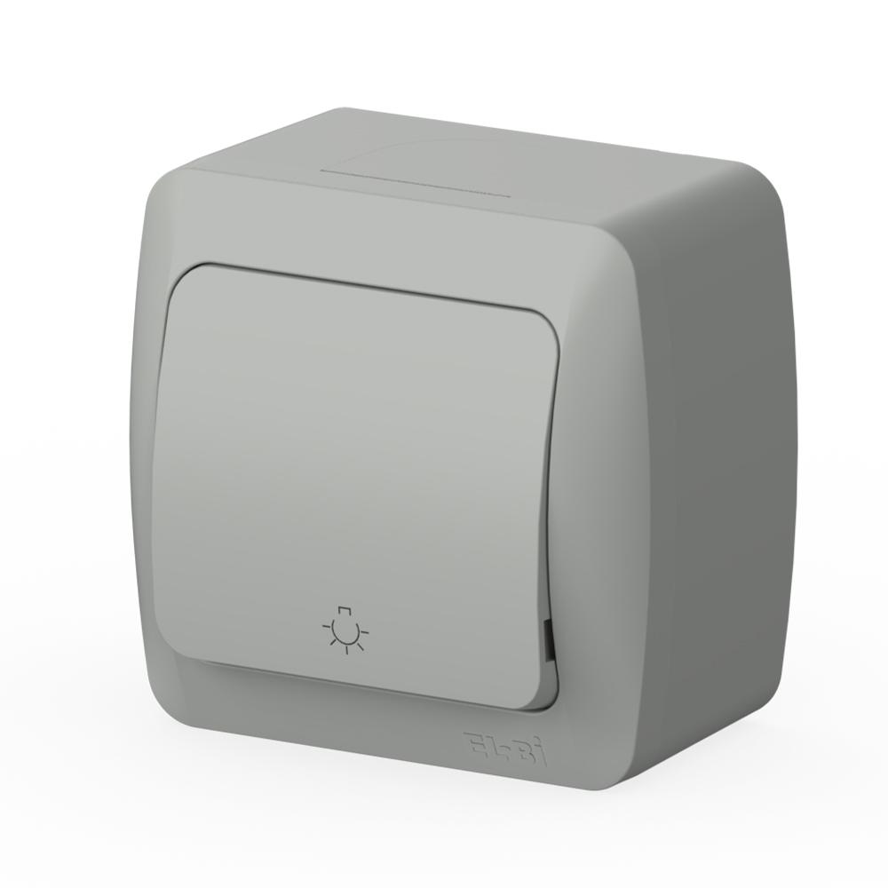 Taster Aufputz IP54 Feuchtraum – Grau – EVA