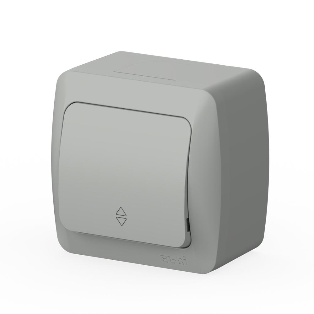 Wechselschalter Aufputz IP54 Feuchtraum – Grau – EVA