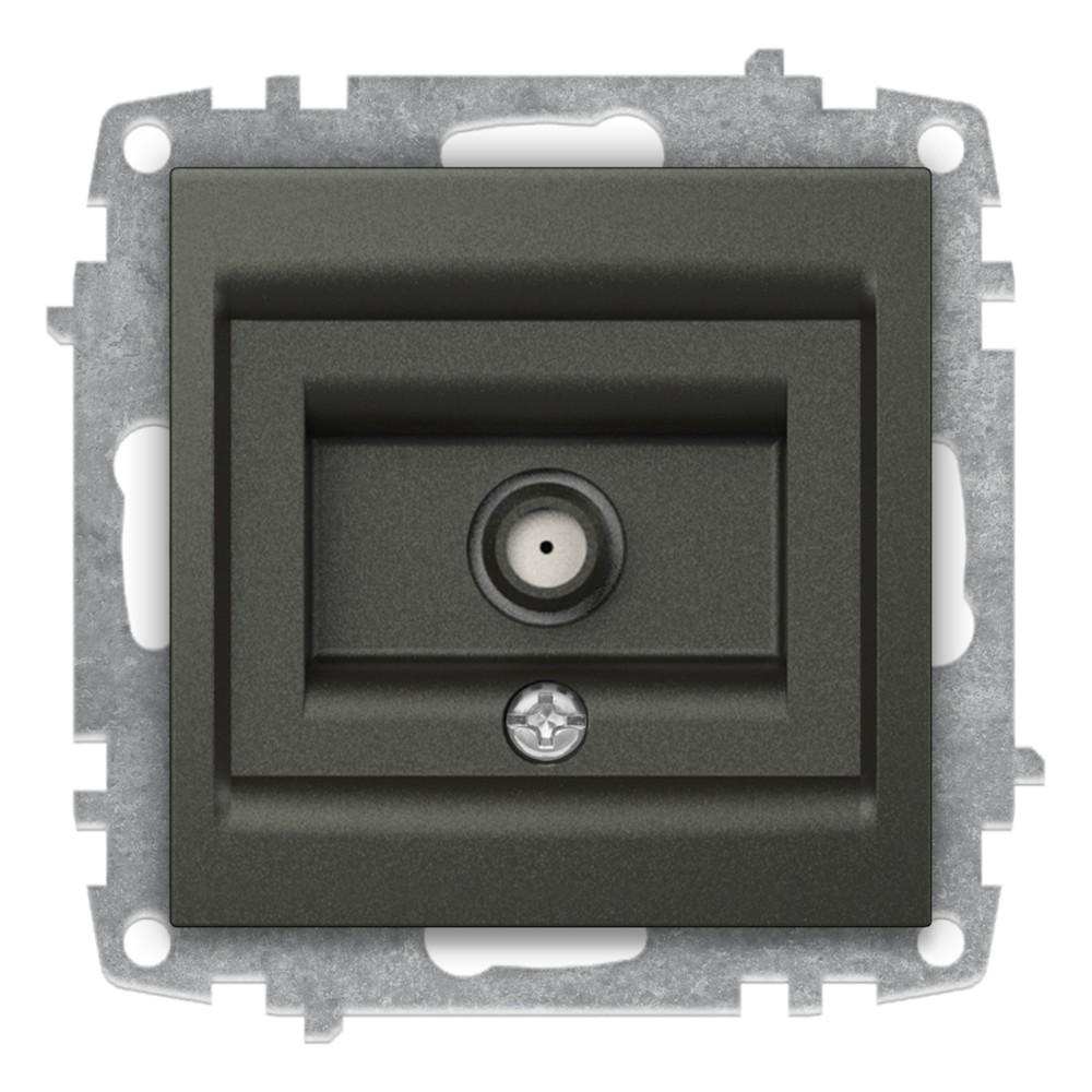 F ANSCHLUSS SAT DOSE END (Einsatz + Deckel) ZENA Anthrazit