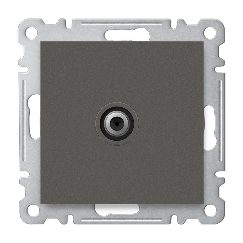 F ANSCHLUSS SAT DOSE DURCHGANG 4 dB ( Einsatz + Deckel ) KAREA Anthrazit