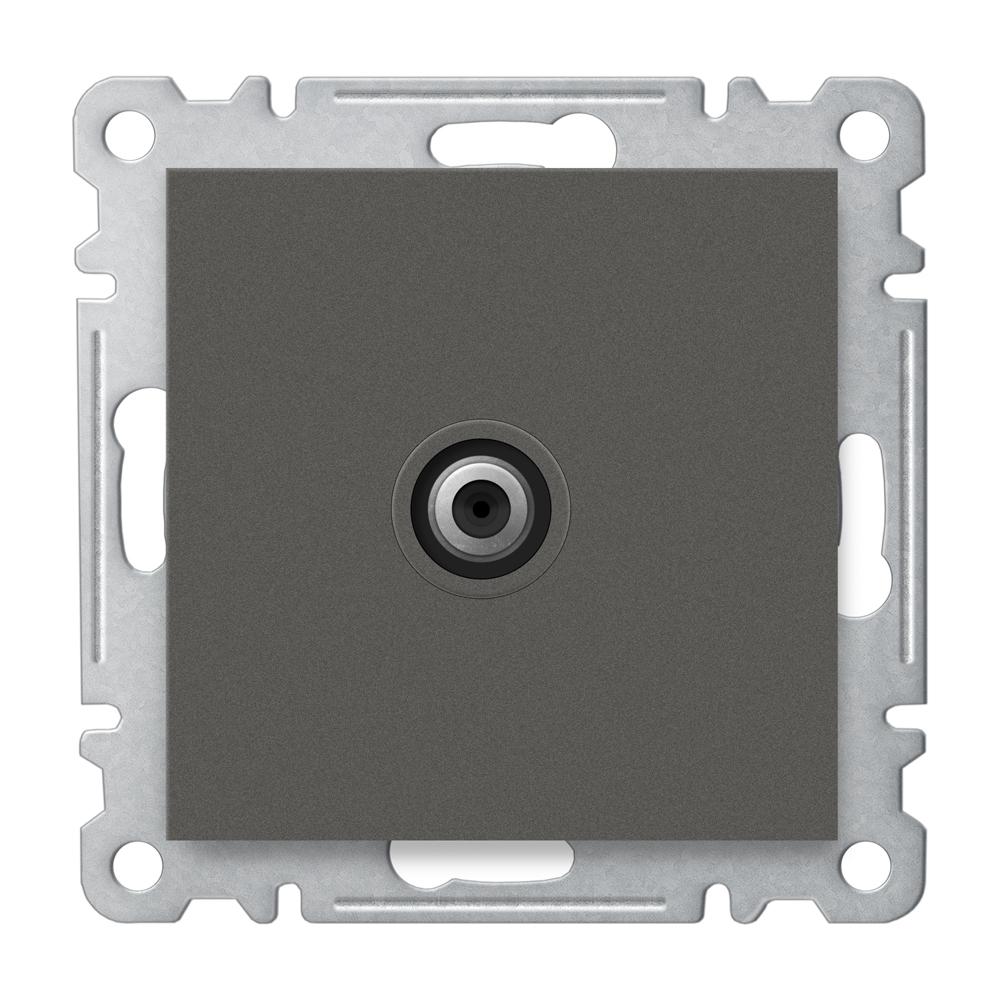 F ANSCHLUSS SAT DOSE DURCHGANG 4 dB ( Einsatz + Deckel ) LUNIS Anthrazit