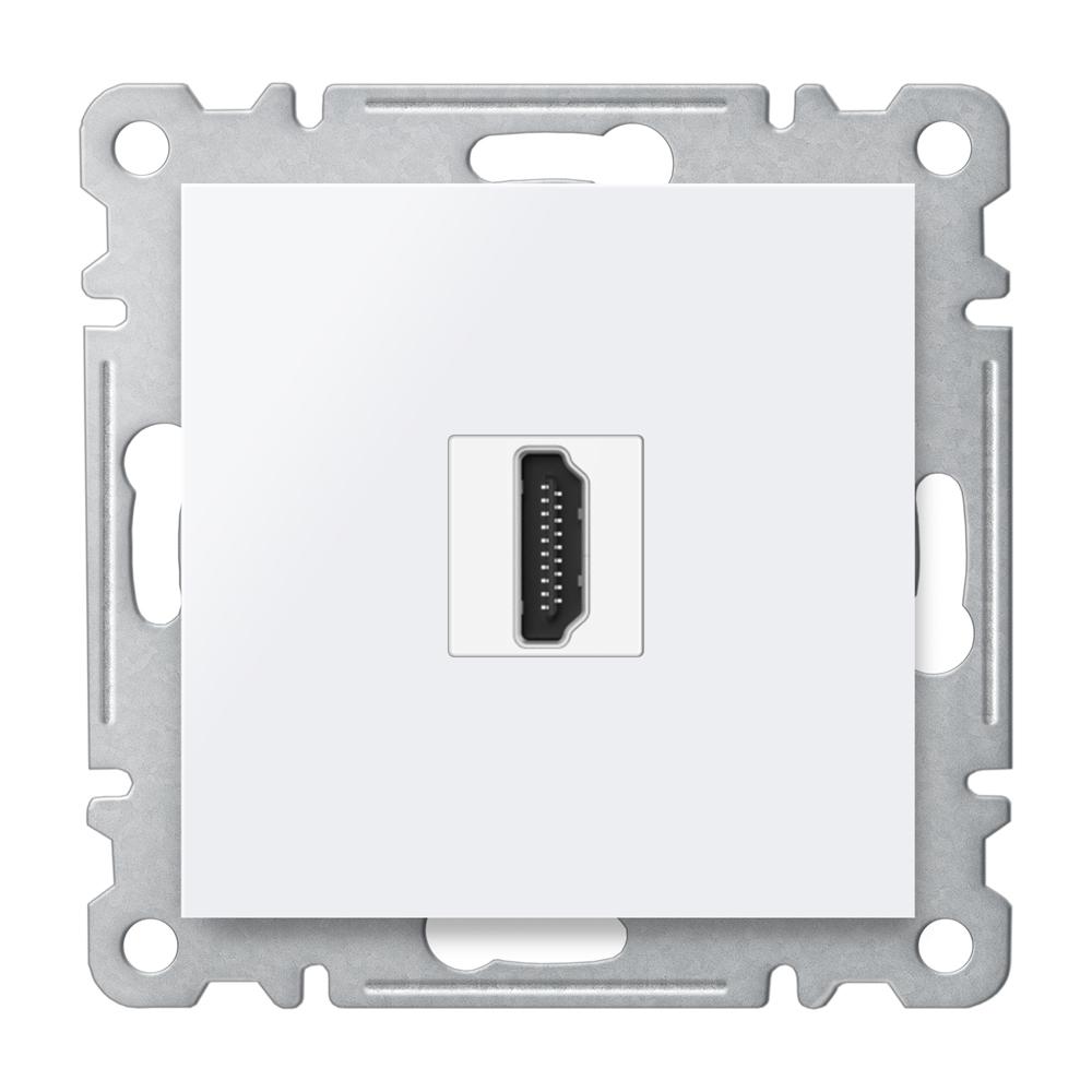 HDMI DOSE EIN UND AUSGANG ( Einsatz + Deckel ) KAREA Alpinweiss